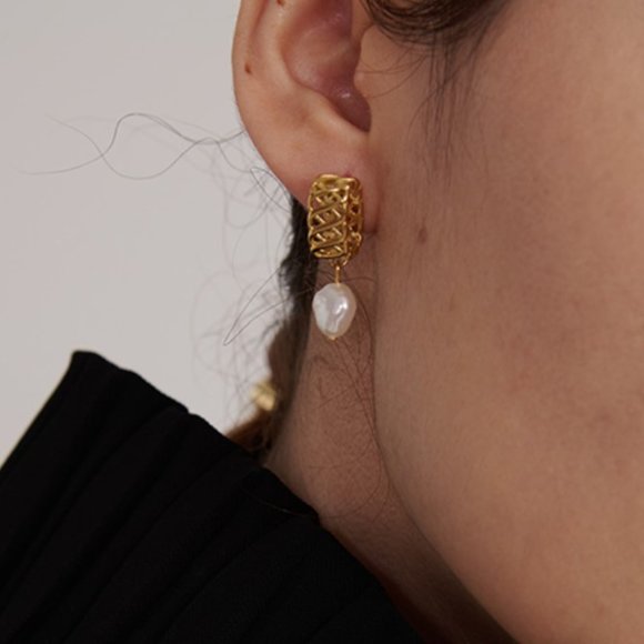 NEW Stainless Steel Natural Freshwater Pearl Dangle Earrings - Picture 8 of 9